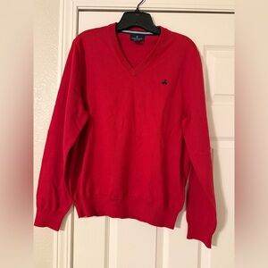Brooks Brothers Classic Red V-Neck Sweater